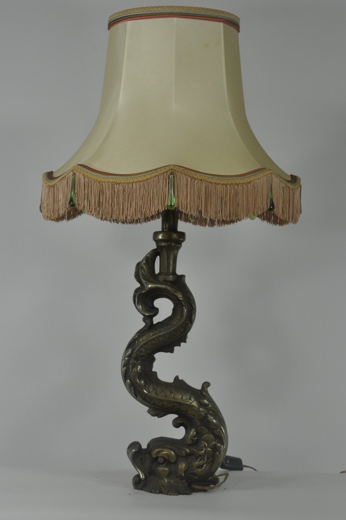 Винтажная бронзовая лампа из бронзы