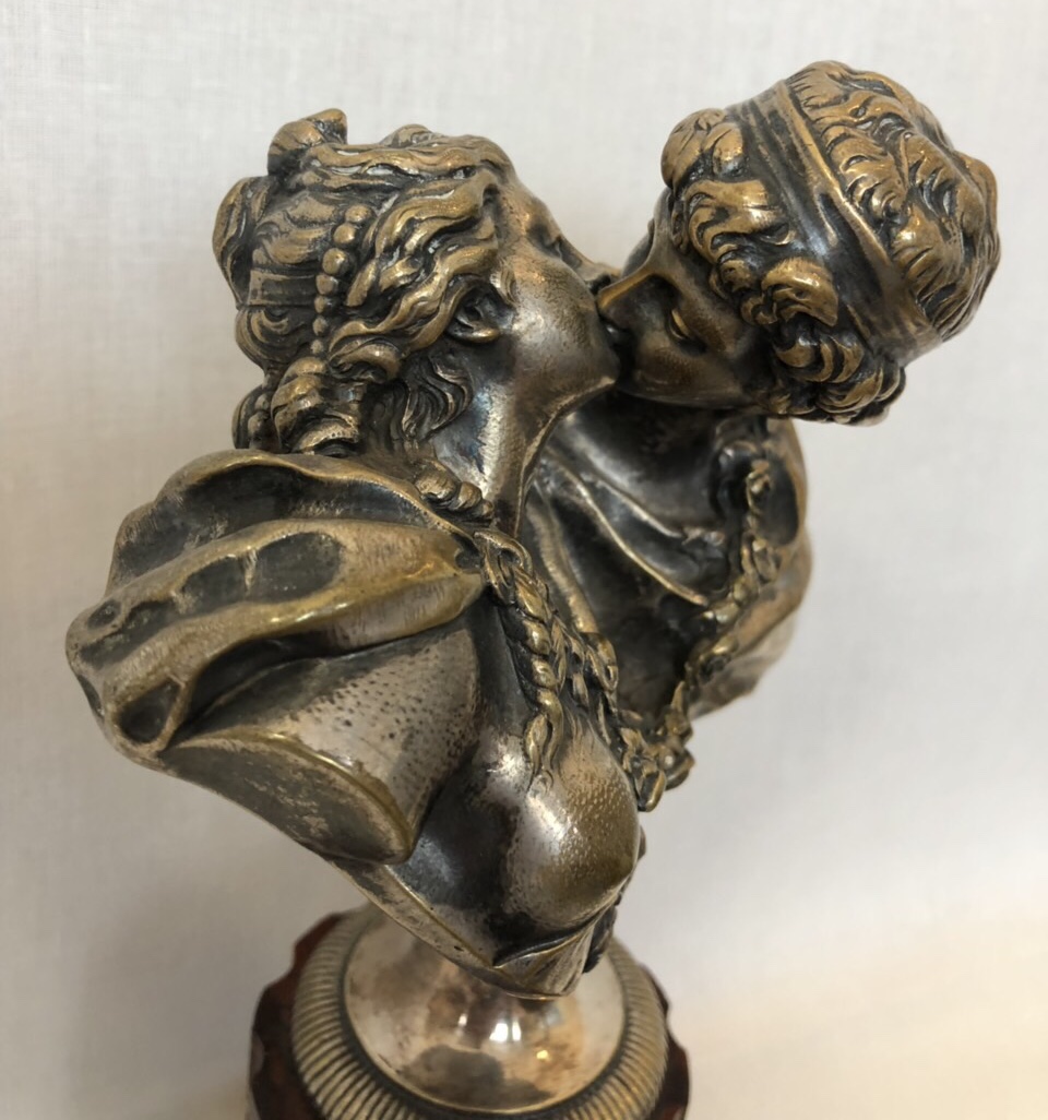 Винтажная посеребрённая статуэтка из бронзы