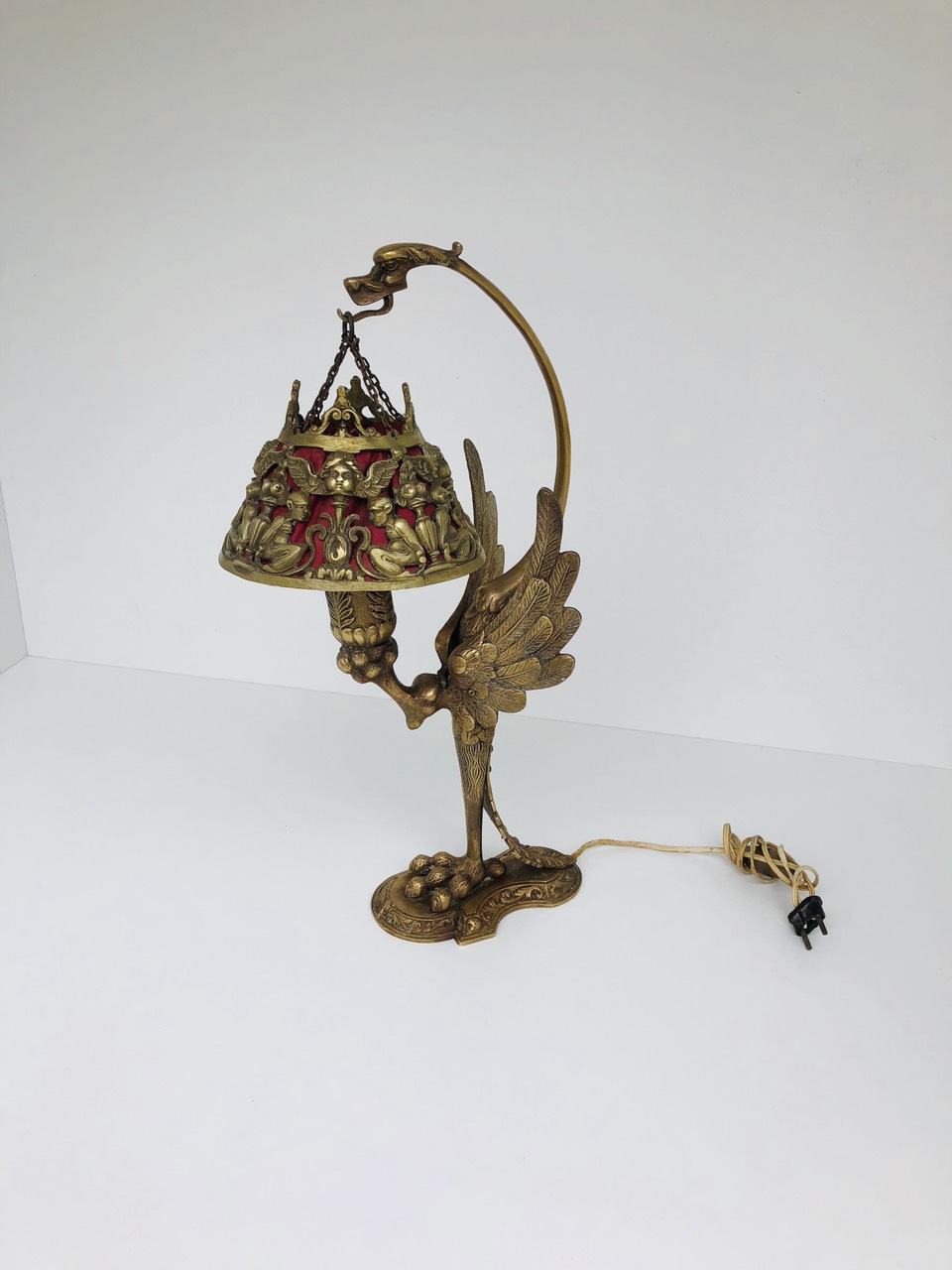 Антикварная настольная лампа из бронзы
