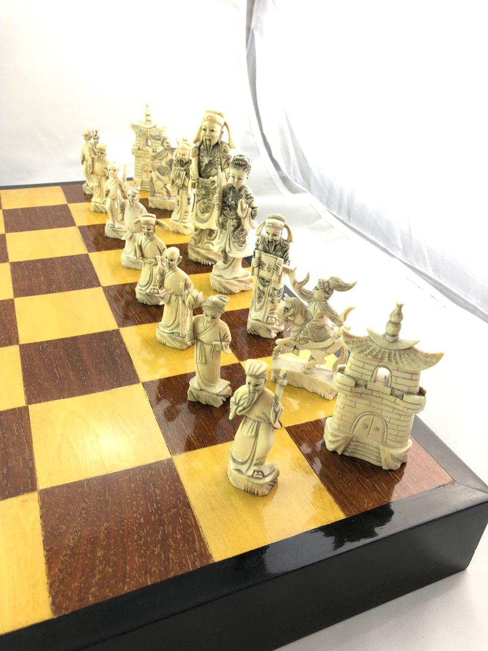 Винтажные шахматы ручной работы из слоновой кости