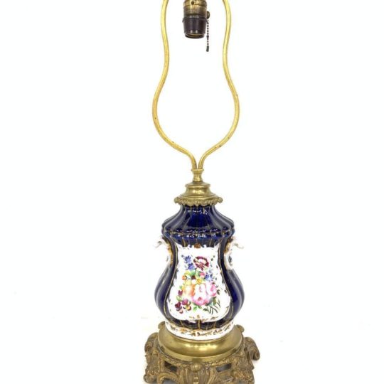 Антикварная расписная лампа Vieux Paris