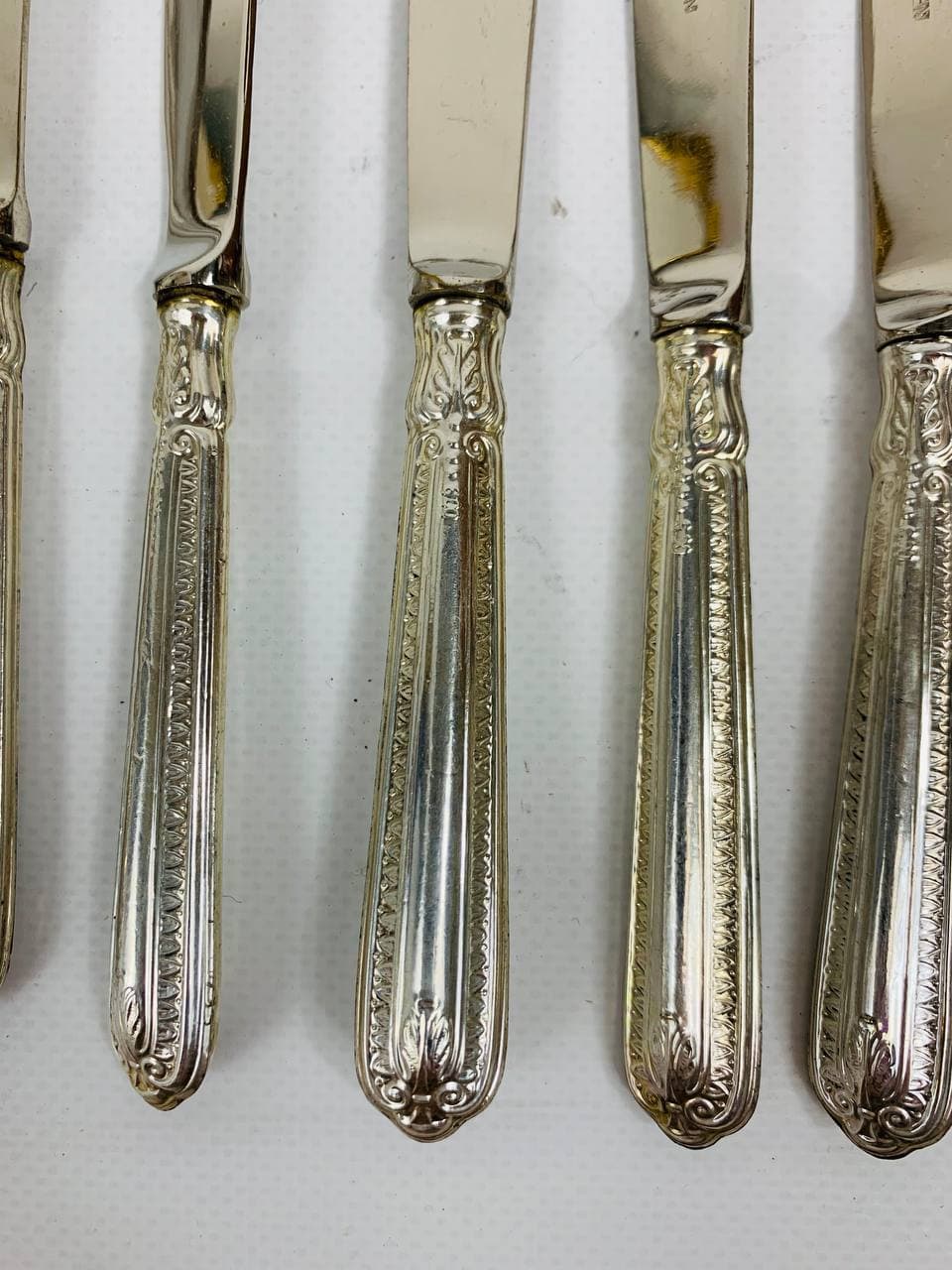 Винтажные десертные приборы с серебряными ручками марки Solingen