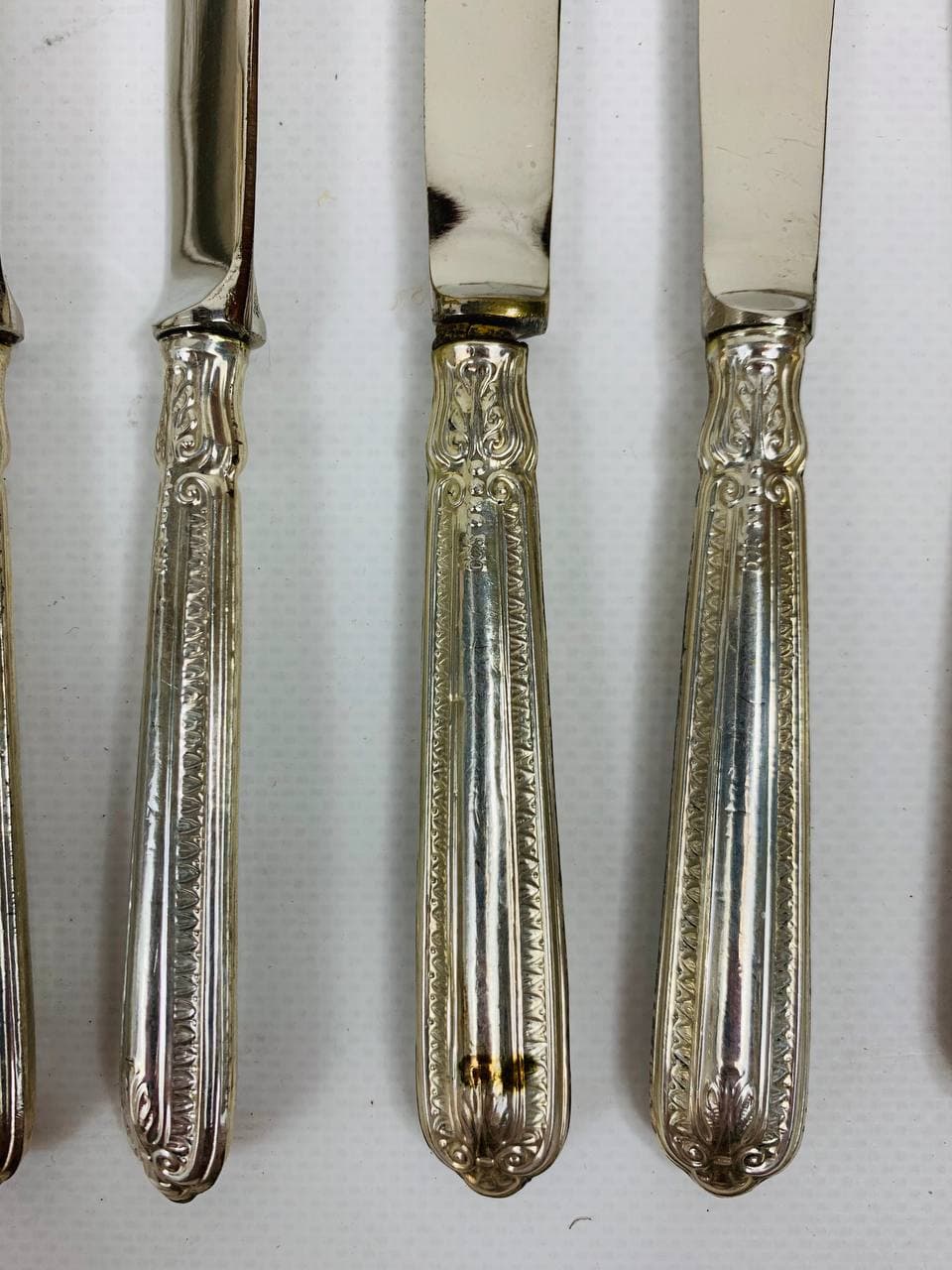 Винтажные десертные приборы с серебряными ручками марки Solingen