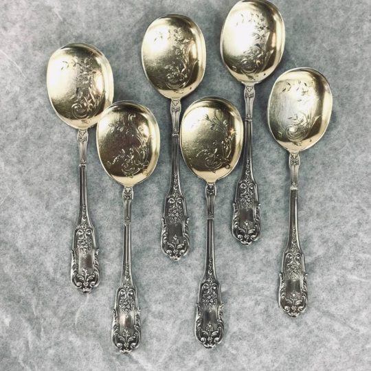 Антикварные серебряные ложечки с позолотой