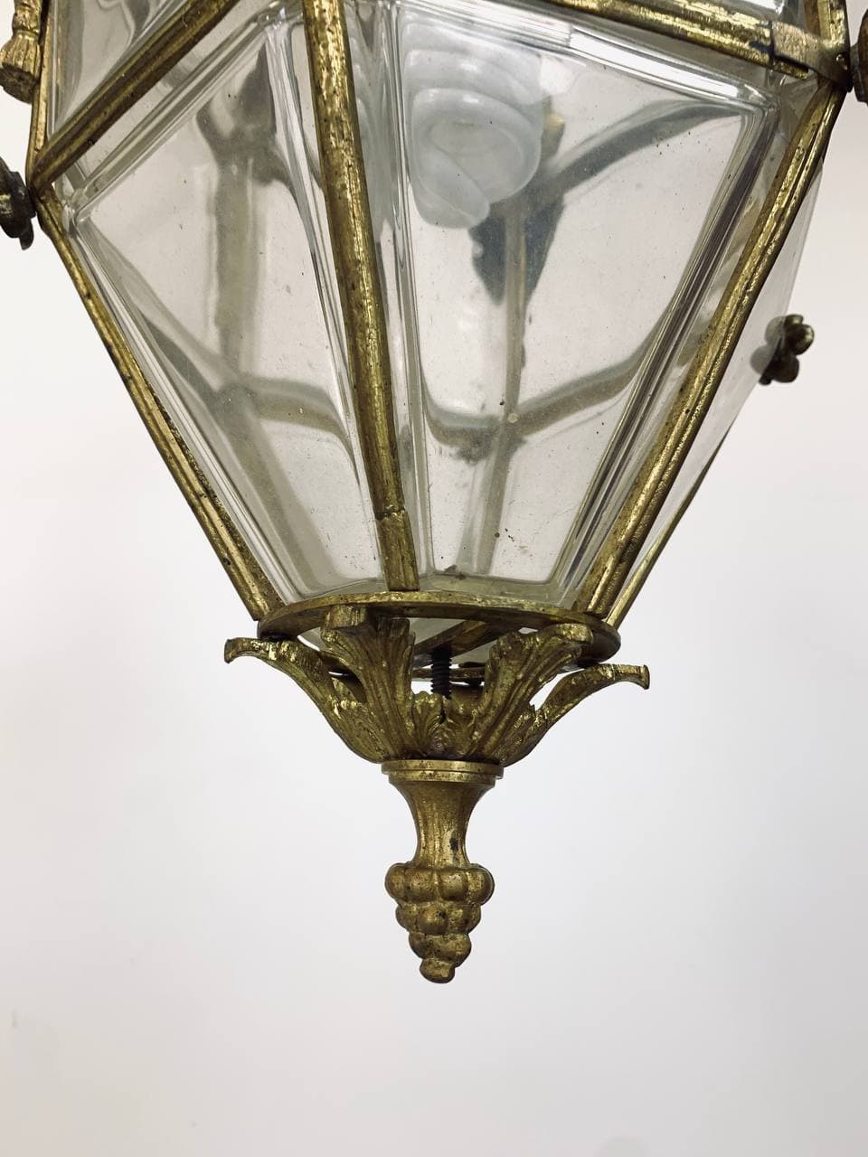 Антикварный бронзовый фонарь