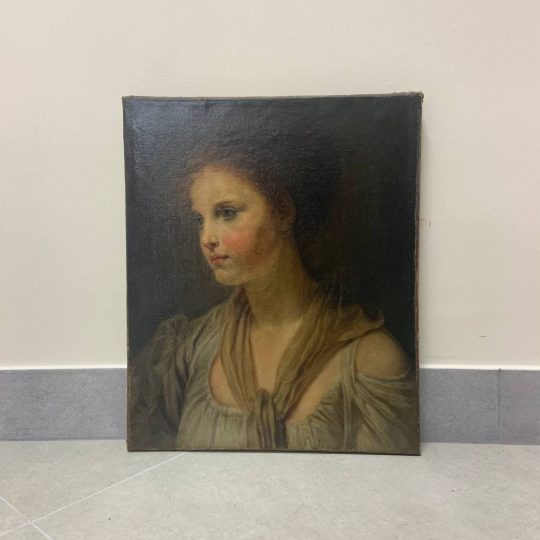 Антикварная живопись «Портрет молодой девушки»