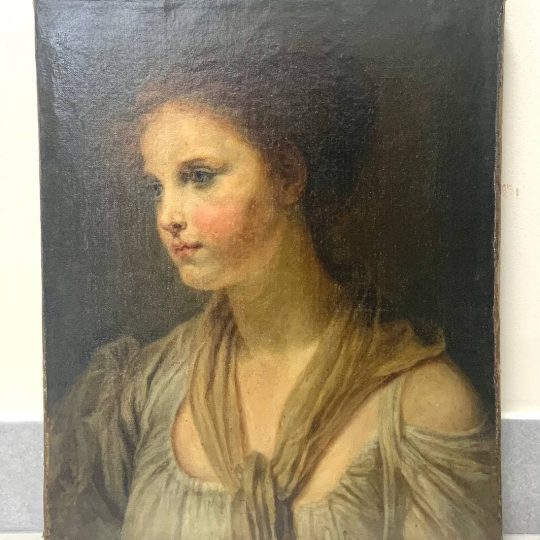 Антикварная живопись «Портрет молодой девушки»