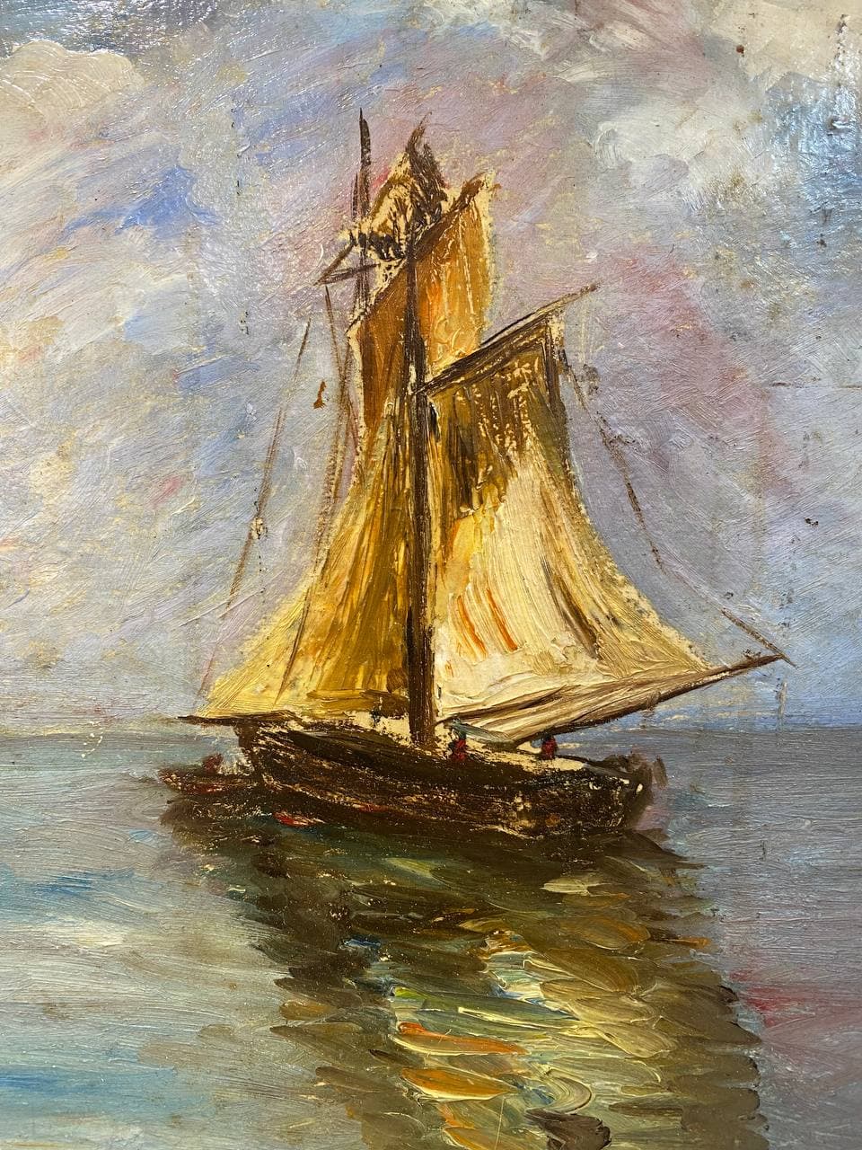 Антикварная живопись «Морской пейзаж» (1935г.)