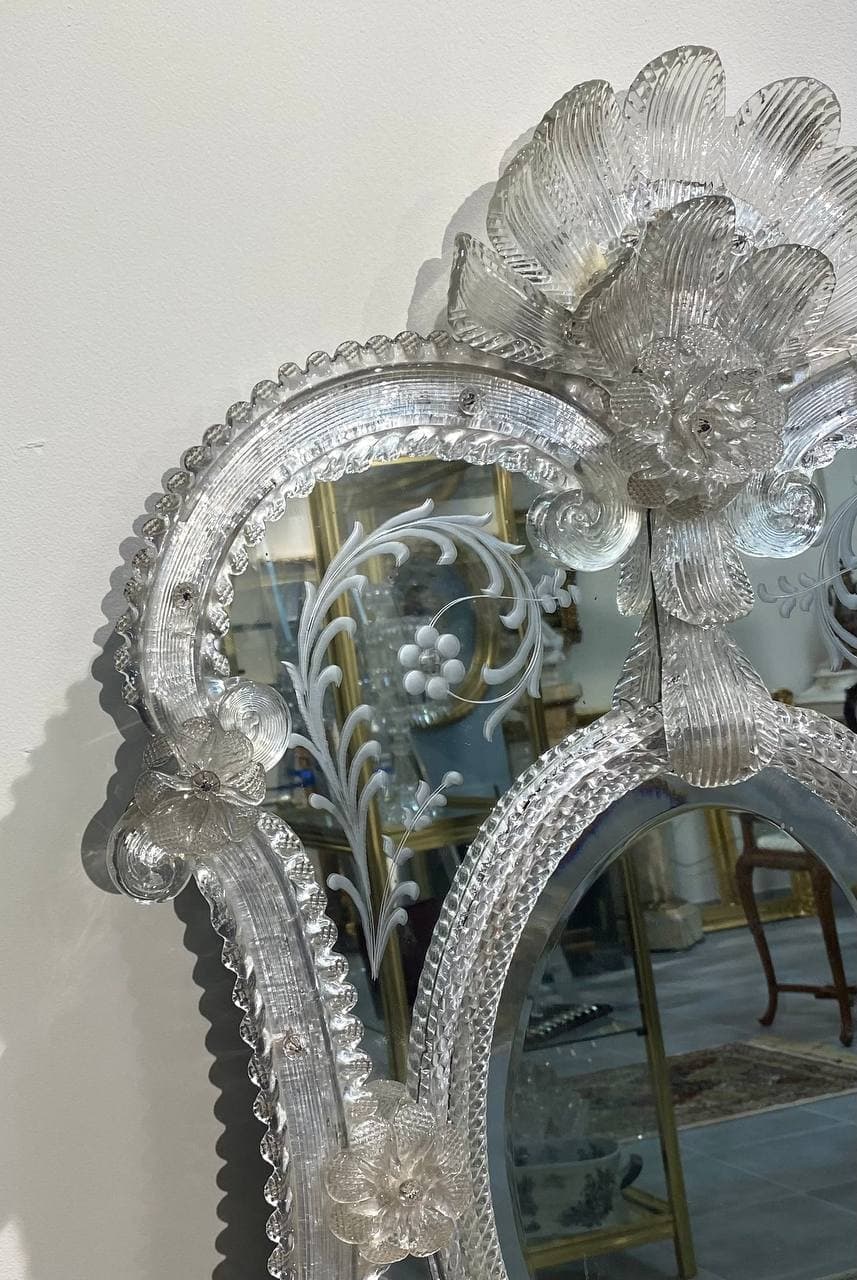 Винтажное зеркало из муранского стекла