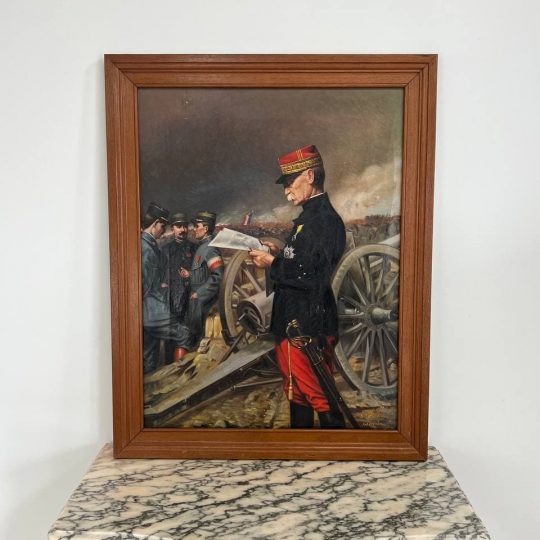 Антикварная картина «Генерал, читающий военную сводку» (Портрет Фердинанда Фоша)