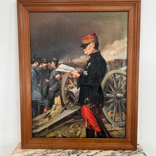 Антикварная картина «Генерал, читающий военную сводку» (Портрет Фердинанда Фоша)