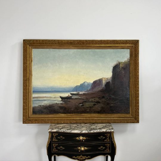 Антикварная живопись «Прибрежный пейзаж», Альфред Годшо (Alfred Godchaux)