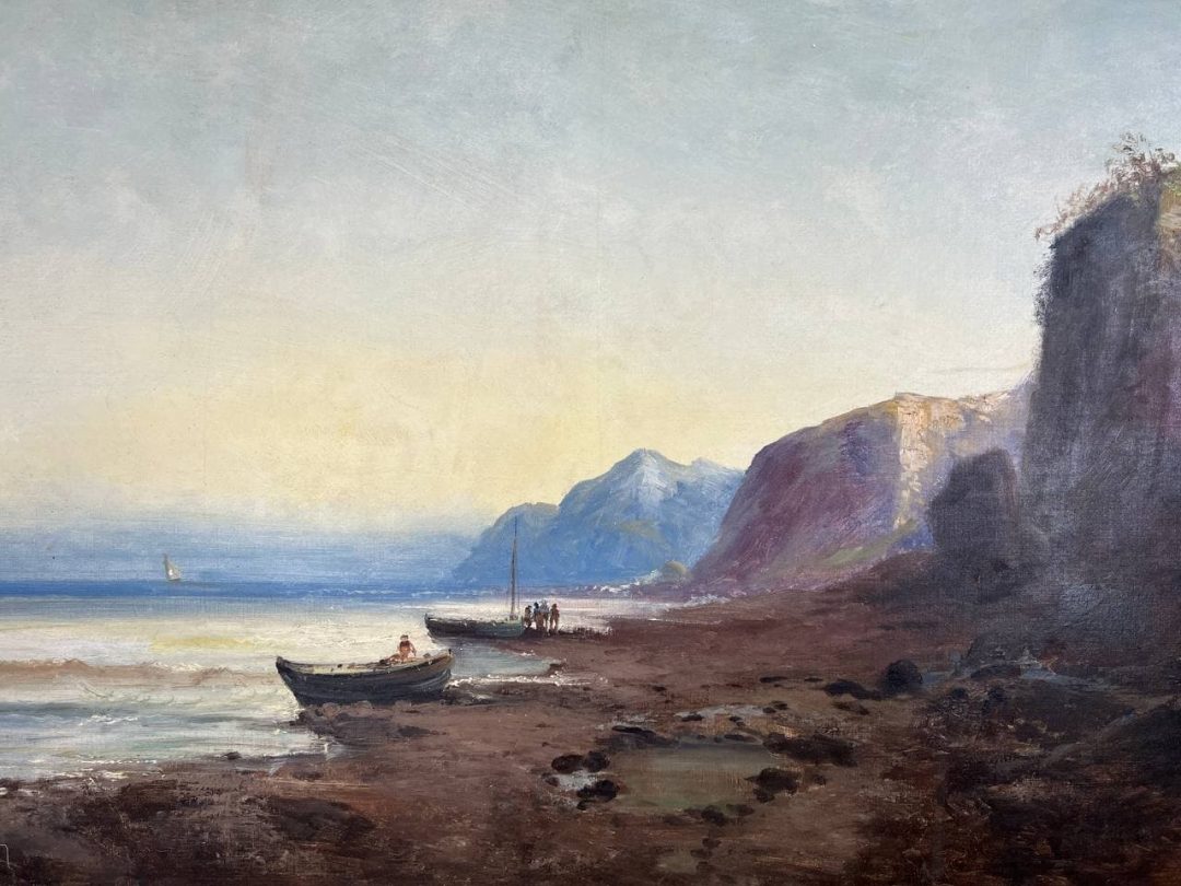 Антикварная живопись «Прибрежный пейзаж», Альфред Годшо (Alfred Godchaux)