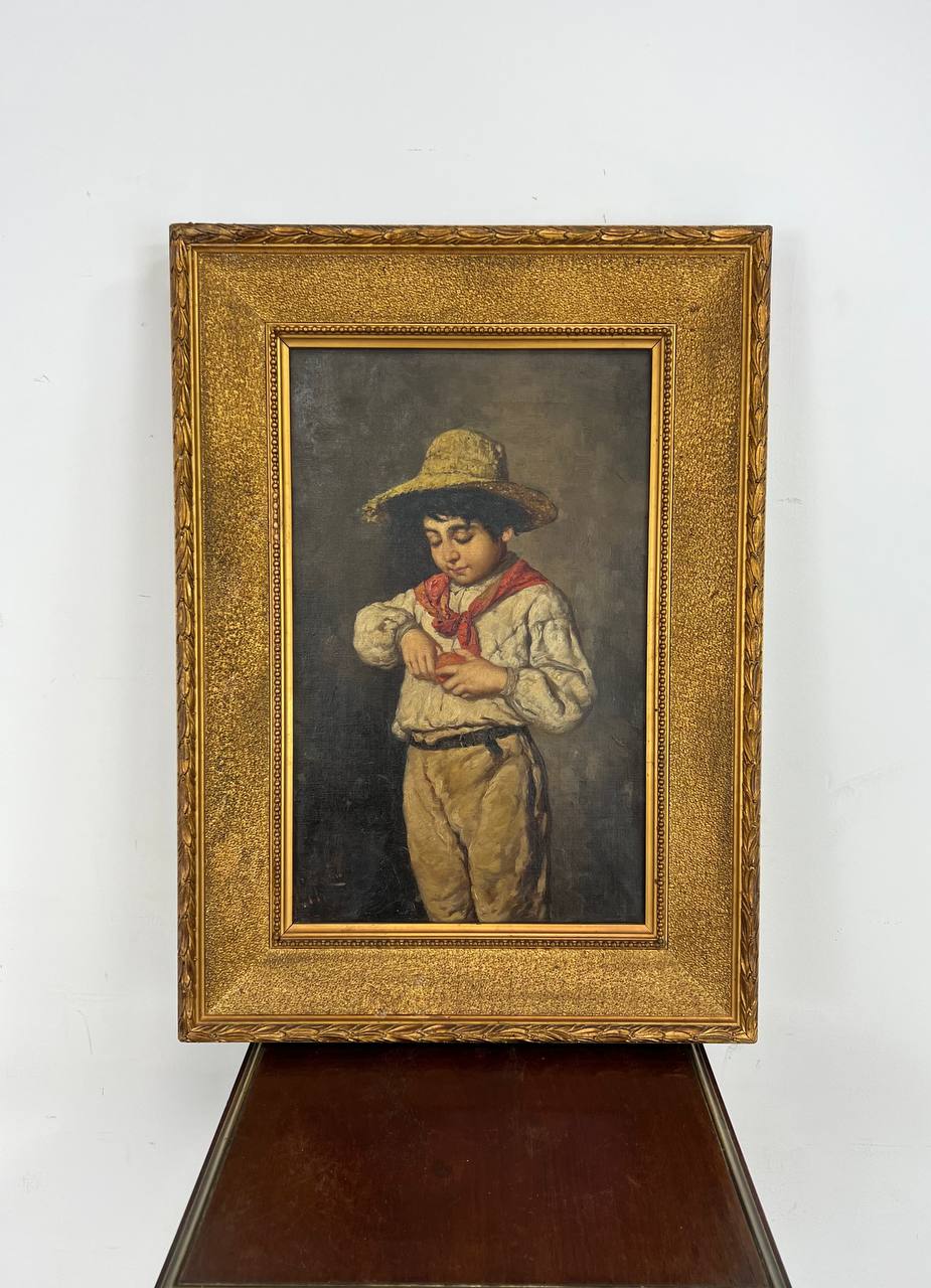 Антикварний живопис «Хлопчик з апельсином»